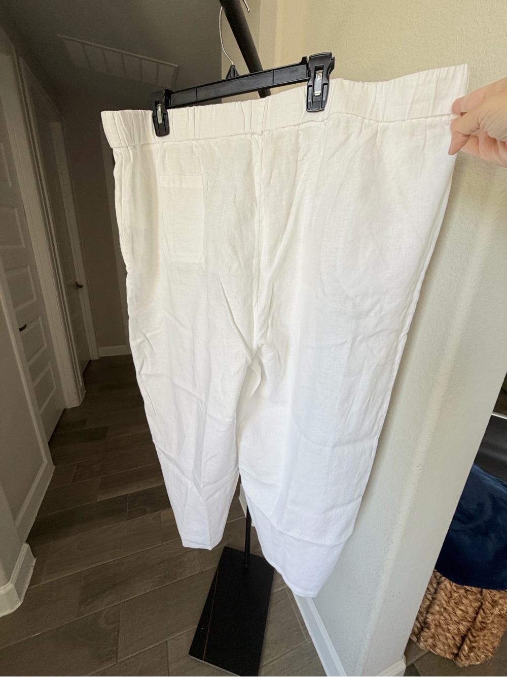 Quince  100% European Linen Cropped Pants/ White/ 3X - Picture 2 of 7